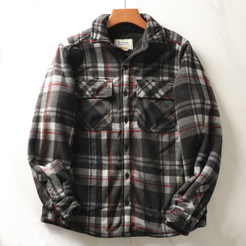 Flannel Plaid Shirt Heavy Weight - Męska ciężka koszule flanelowe w kratę