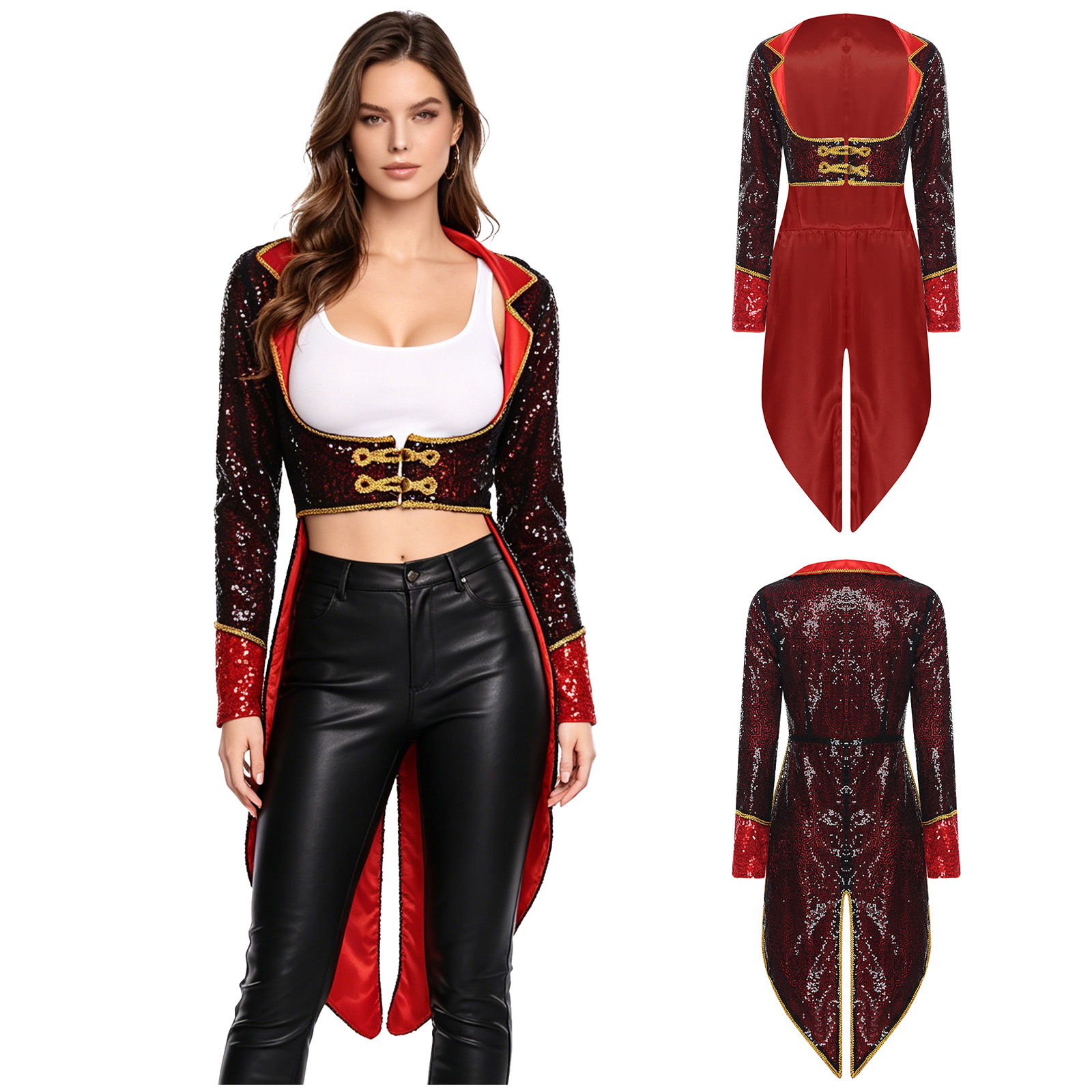 Jackets - Damski frak cirkusisty, kostium na Halloween,