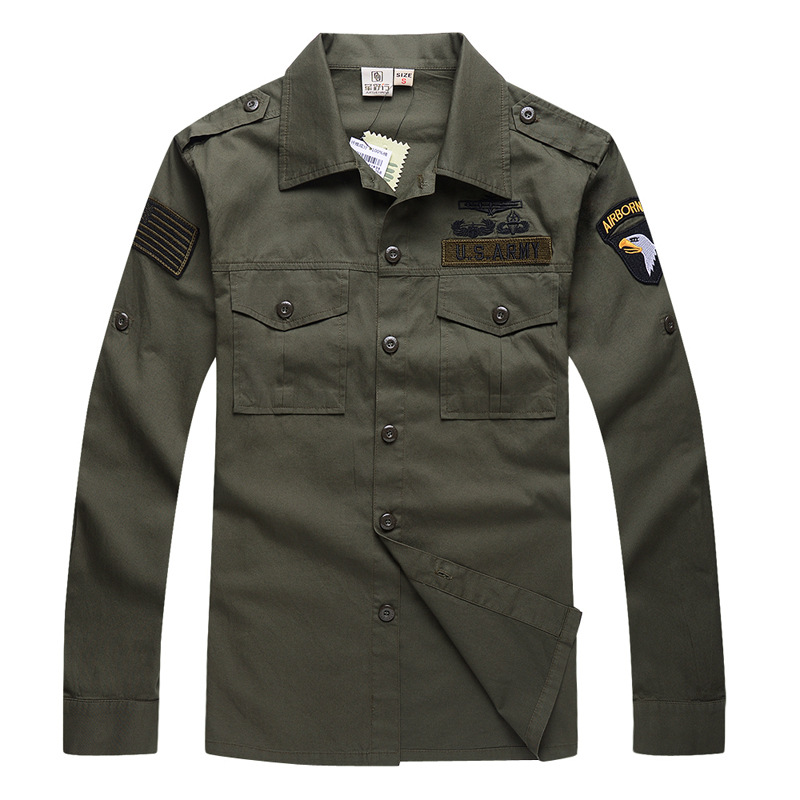 Tactical Military Shirt Cargo - Męska bawełniana koszula taktyczna dla entuzjastów