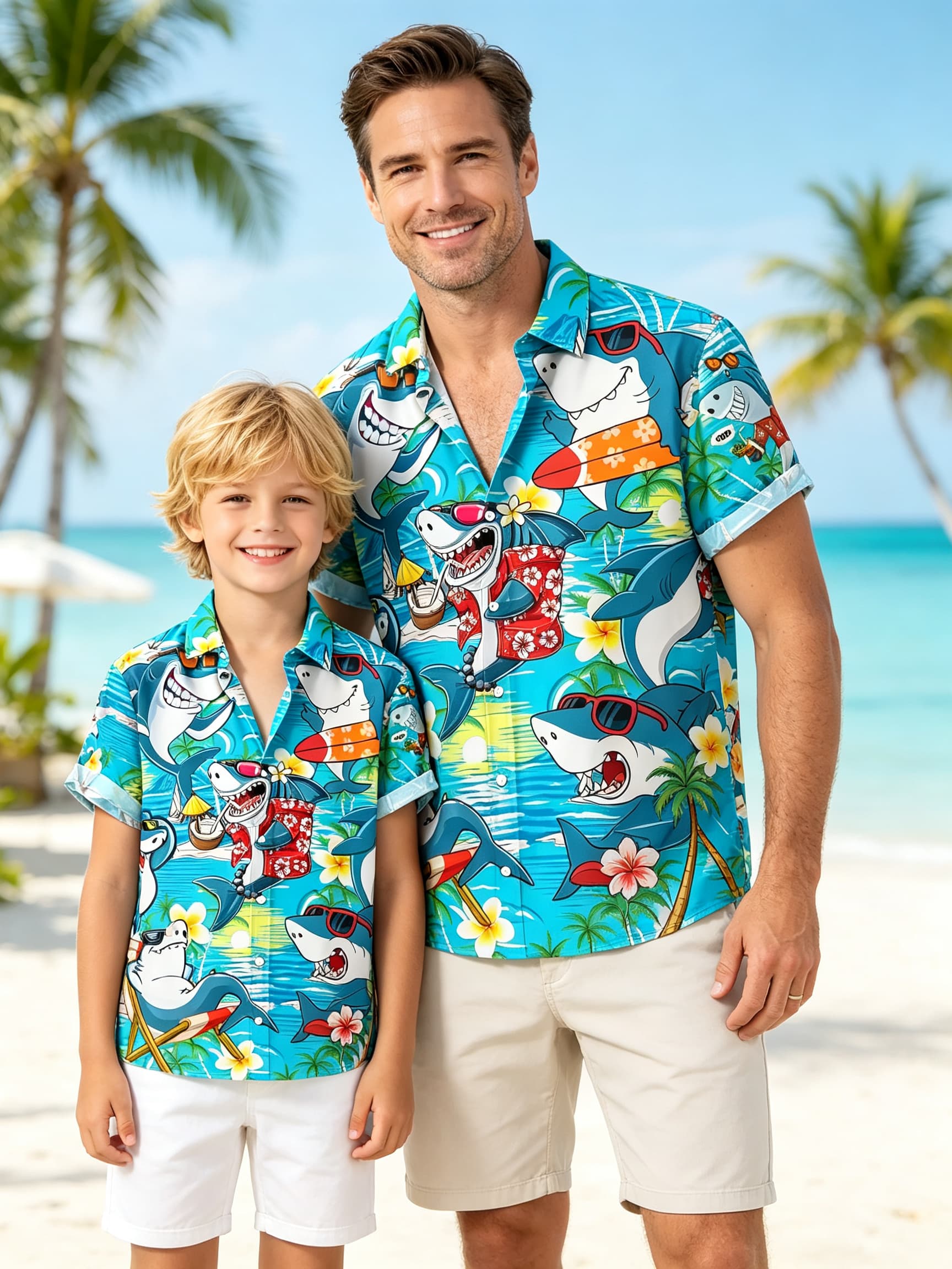 Vintage Hawaiian Floral Shirt - Męska, damska, dziecięca koszulka z krótkim