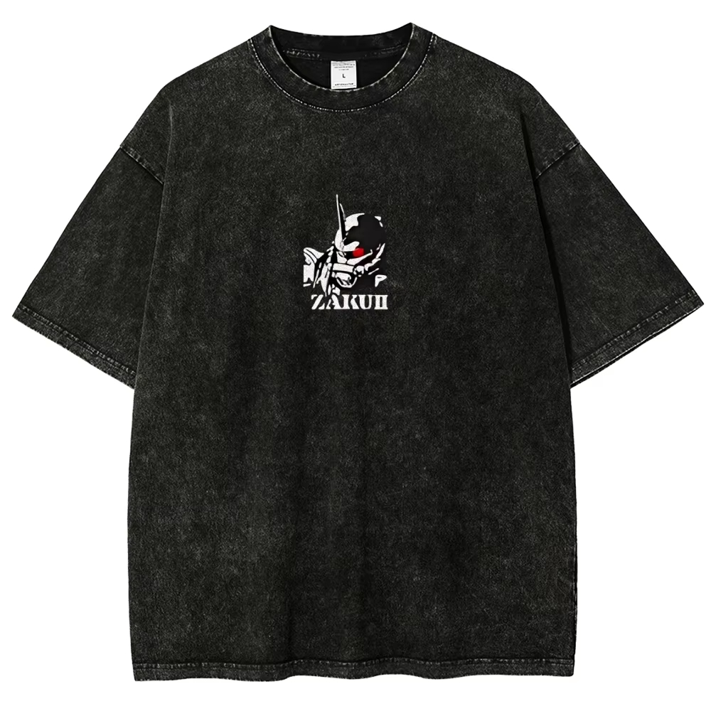 Koszulka Zaku II Char Aznable  – Acid Wash Vintage Graphic T Shirt recenzja i cena