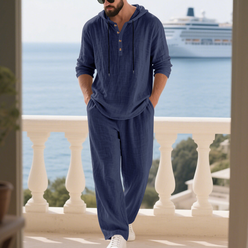Męski lniany garnitur na jesie – Mens Linen Shirt Long Sleeve recenzja i cena