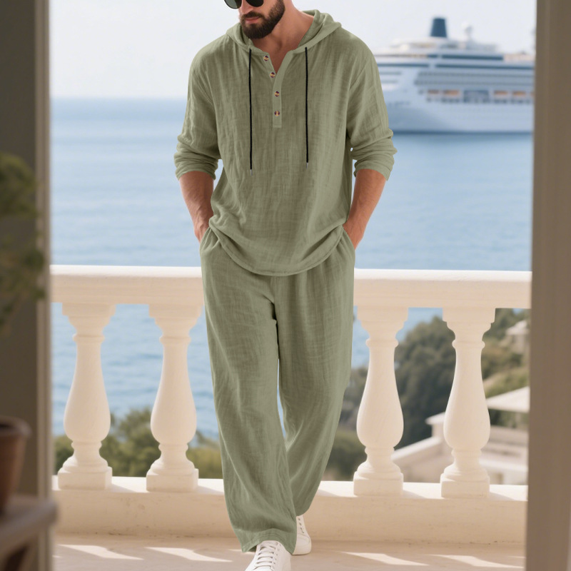 Męski lniany garnitur na jesie – Mens Linen Shirt Long Sleeve recenzja i cena
