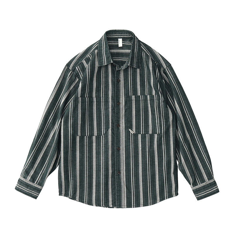 Męska japońska koszula w stylu – Corduroy Button Up Shirt Men recenzja i cena