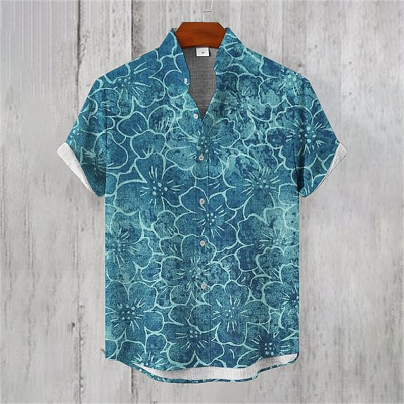 Letnia męska lniana koszula w  – Vintage Hawaiian Floral Shirt recenzja i cena